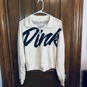 PINK mesh quarter zip